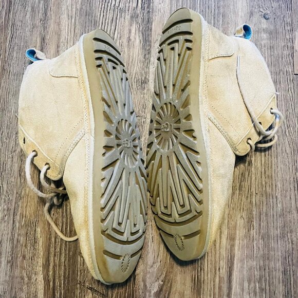 Ugg Burleigh Chukka Boots Men's Tan Suede UGG Plush SZ 14 - Picture 5 of 9